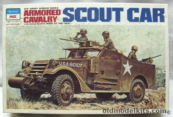 Peerless-Max 1/35 White M3A1 Scout Car - US Army / British Army / Canadian Army / New Zealand Army / Soviet Army, 3507 plastic model kit